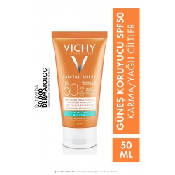 Vichy Capital Soleil Dry Touch Güneş Koruyucu Krem, Karma ve Yağlı Ciltler SPF50 50 ml