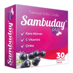 Sambuday Plus Karamürver + Vitamin C + Çinko 30 Efervesan Tablet