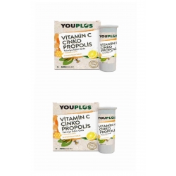Youplus Vitamin C Çinko Propolis Efervesan 20 Tab 2'li paket