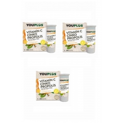 Youplus Vitamin C Çinko Propolis Efervesan 20 Tab 3'lü Paket