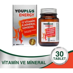 Youplus Energy Vitamin ve Mineral Kompleksi 30 Tablet - Abdi İbrahim